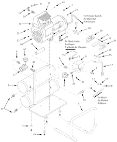 Air-Compressor Parts Diagram and Parts List for WL505805  Campbell Hausfeld Compressor